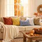 decorUhome Faux Fur Plush Soft Rust Throw Pillow Covers 12x20 Set of 2