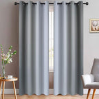 Yakamok 84 Inch Length Gray and Greyish White Gradient Color Ombre Curtains by Yakamok