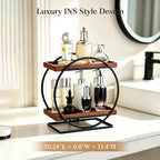 2-Tier Bathroom Counter Organizer, Wooden Perfume Organizer Dresser