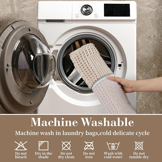 RESARE Waffle Bath Mat, Super Absorbent Non Slip, Machine Washable, Ultra Soft - Image 6