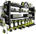 Power Tool Drill Holder Wall Mount, 4Tier Garage Organizer, Black
