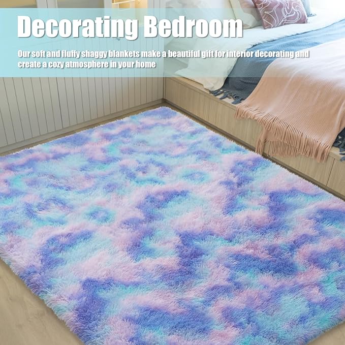 Shag Area Rug for Bedroom 3x5, Fluffy Area Rugs for Living Room, Soft Fuzzy Rug - Image 6