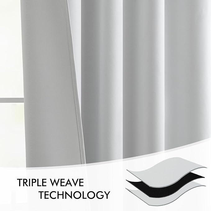 MIULEE Back Tab Light Blocking Curtains 90 Inch Long 2 Panels Set - Image 7