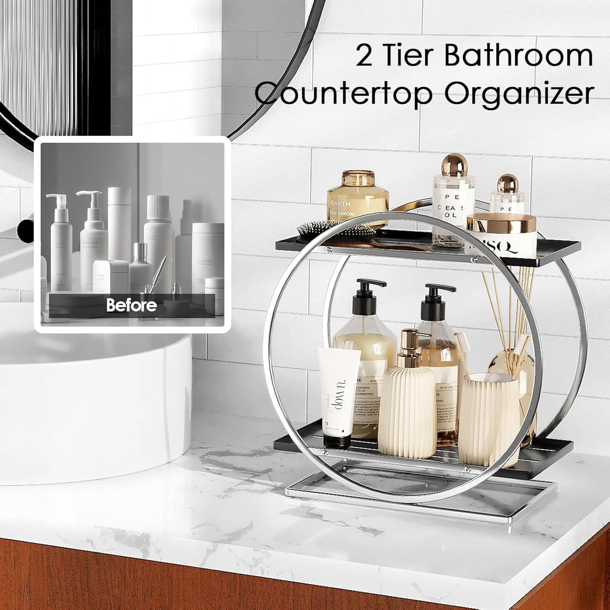Bathroom Counter Organizer, 2-Tier Perfume Organizer for Dresser