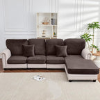 Couch Cover 4-Piece Elastic Velvet Couch Cushion Covers & Chaise Slipcovers - Image 9