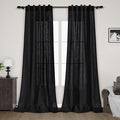 Black Linen Curtains 102 Inches Long by Nanspring