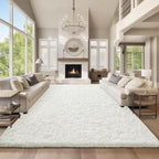 Ophanie Area Rugs 9x12 Living Room, Large White Bedroom Carpet, Big Shag Indoor by Ophanie
