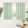 LAMIT Small Window Linen Curtains, 45 Inch Length Light Filtering Faux Linen by LAMIT