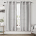 Nanspring Grey Linen Semi Sheer Curtains 72 Inches Long 2 Panels Set by Nanspring