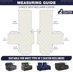 TAOCOCO 100% Waterproof Loveseat Recliner Cover, Non Slip Split Loveseat Covers - Image 5
