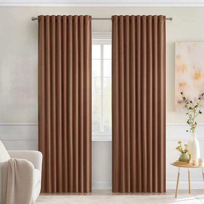 MIULEE Back Tab Blackout Curtains 90 Inch Long 2 Panels Set by MIULEE