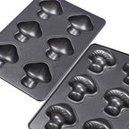 2 Pack Mushroom Baking Pan, 6-Cavity MushroomMuffin Pan Non-stick Cake Pan Heavy Carbon Steel for Oven Baking Cookies Cake Chocolate Madeleine