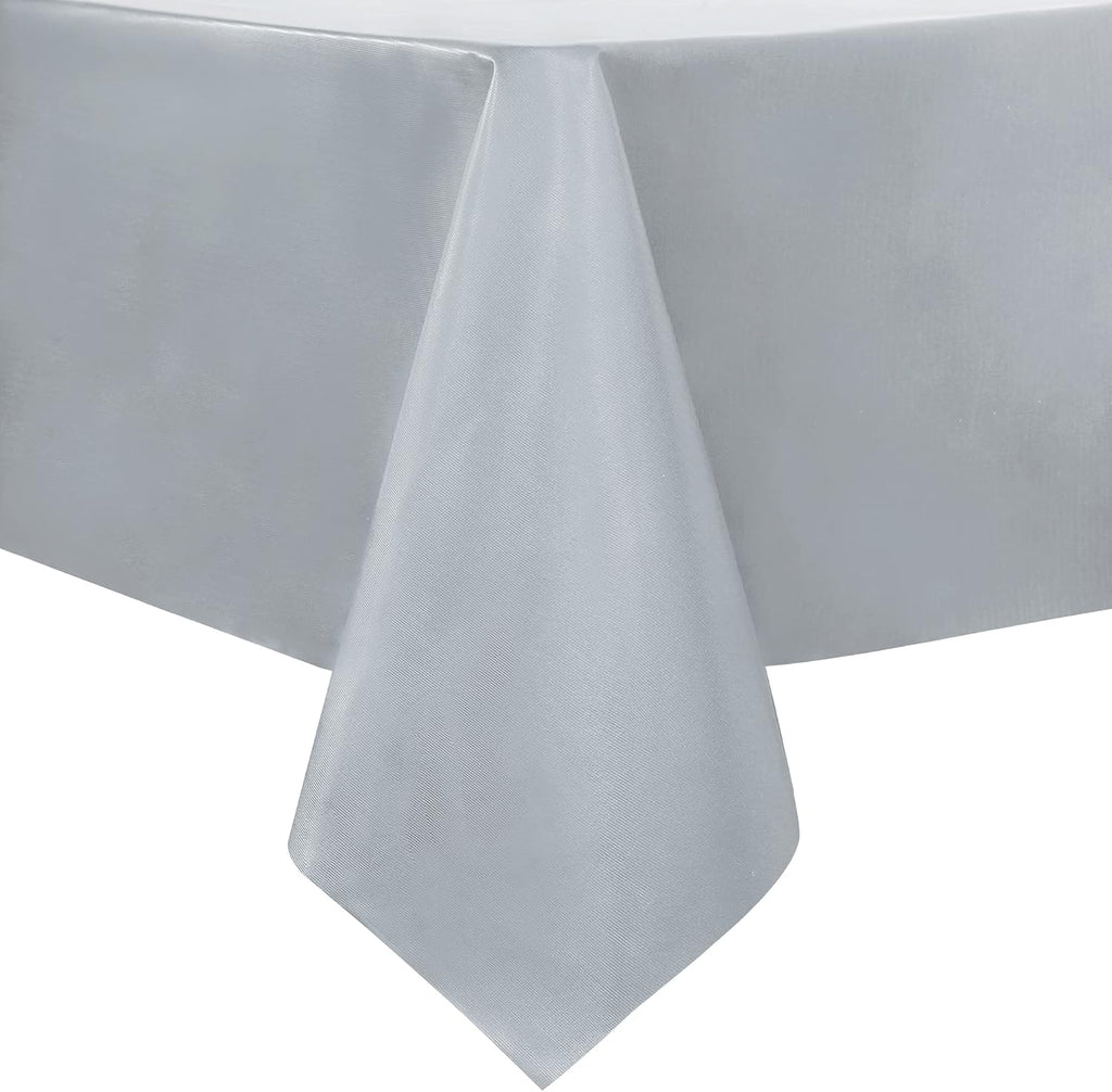sancua Waterproof Rectangle Vinyl Tablecloth Table Cloth 60x84 Inch, Black
