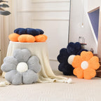 Flower Pillow, Cute Daisy Decorative Throw Pillows, Grey, 15 Inches