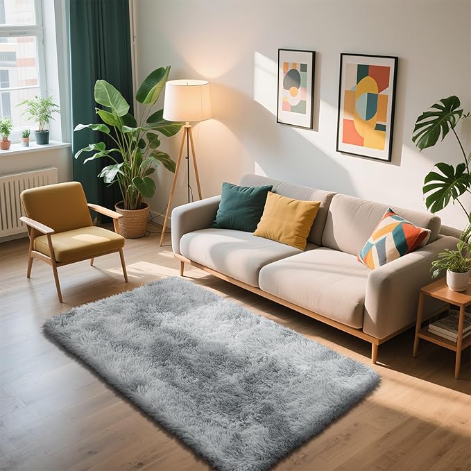 Shag Area Rug for Bedroom 3x5, Fluffy Area Rugs for Living Room, Soft Fuzzy Rug - Image 7