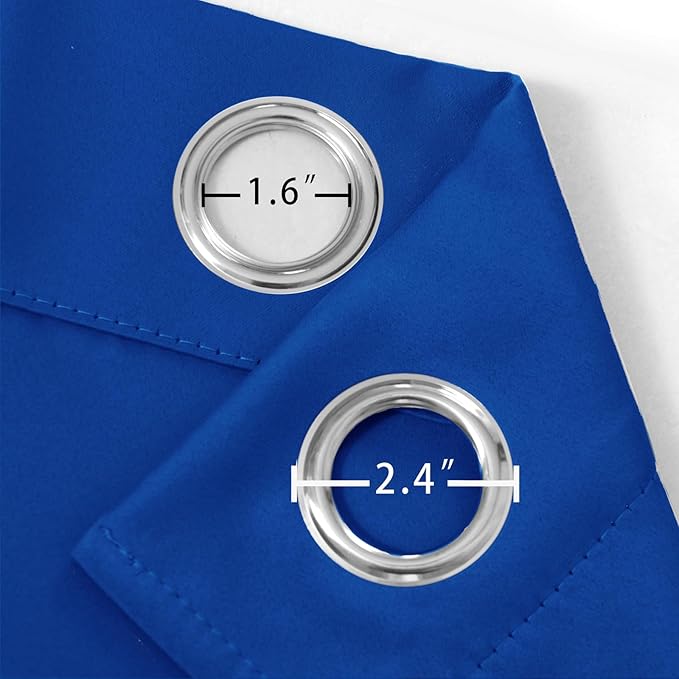 LEMOMO Royal Blue Thermal Blackout Curtains/52 x 54 Inch/Set of 2 Panels Room - Image 5