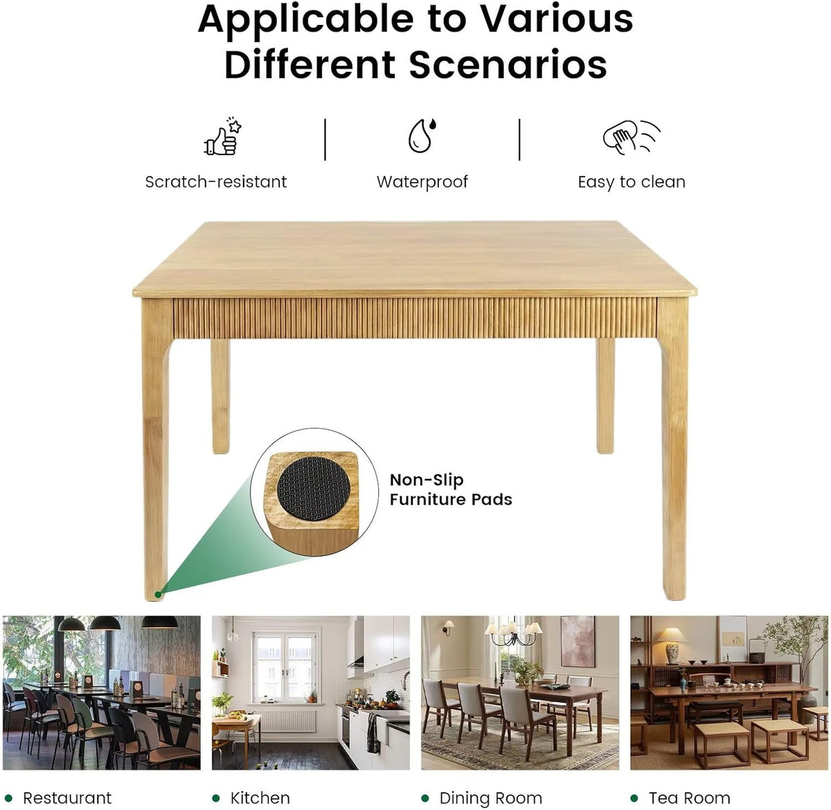 31.5" Solid Wood Dining Room Table,Rectangular Kitchen Real Wooden Table