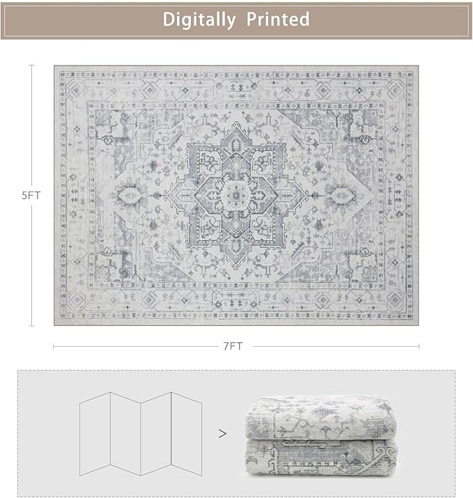 Srugn Area Rugs 5x7 Washable Area Rugs - Image 2