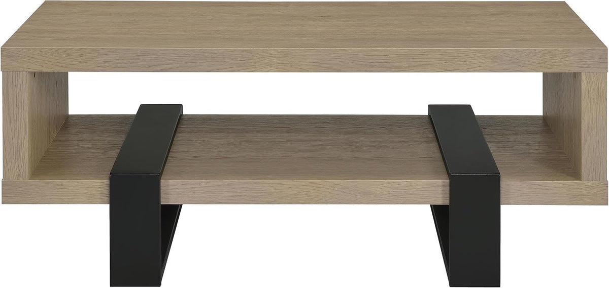 Coaster Dinard 47-Inch Rectangular Coffee Table with Storage, Latte 723688