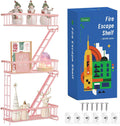 SweetSage Fire Escape Shelf - Pink Wall Decor Floating Shelves, Cute Metal Ladder Shelving for Bedroom, Home Decor Display (3-Tier)