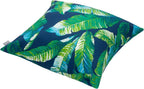 Magpie Fabrics Patio Pillow with Insert 18"x18", Set of 2, Fade-Resistant Outdoor Indoor Cushion Decorative Throw Pillow Decoration for Couch Garden Furniture - Green Lagoon Leaves