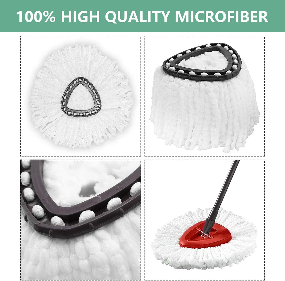 Spin Mop Head Replacement for O-Cedar EasyWring, 10 Pack