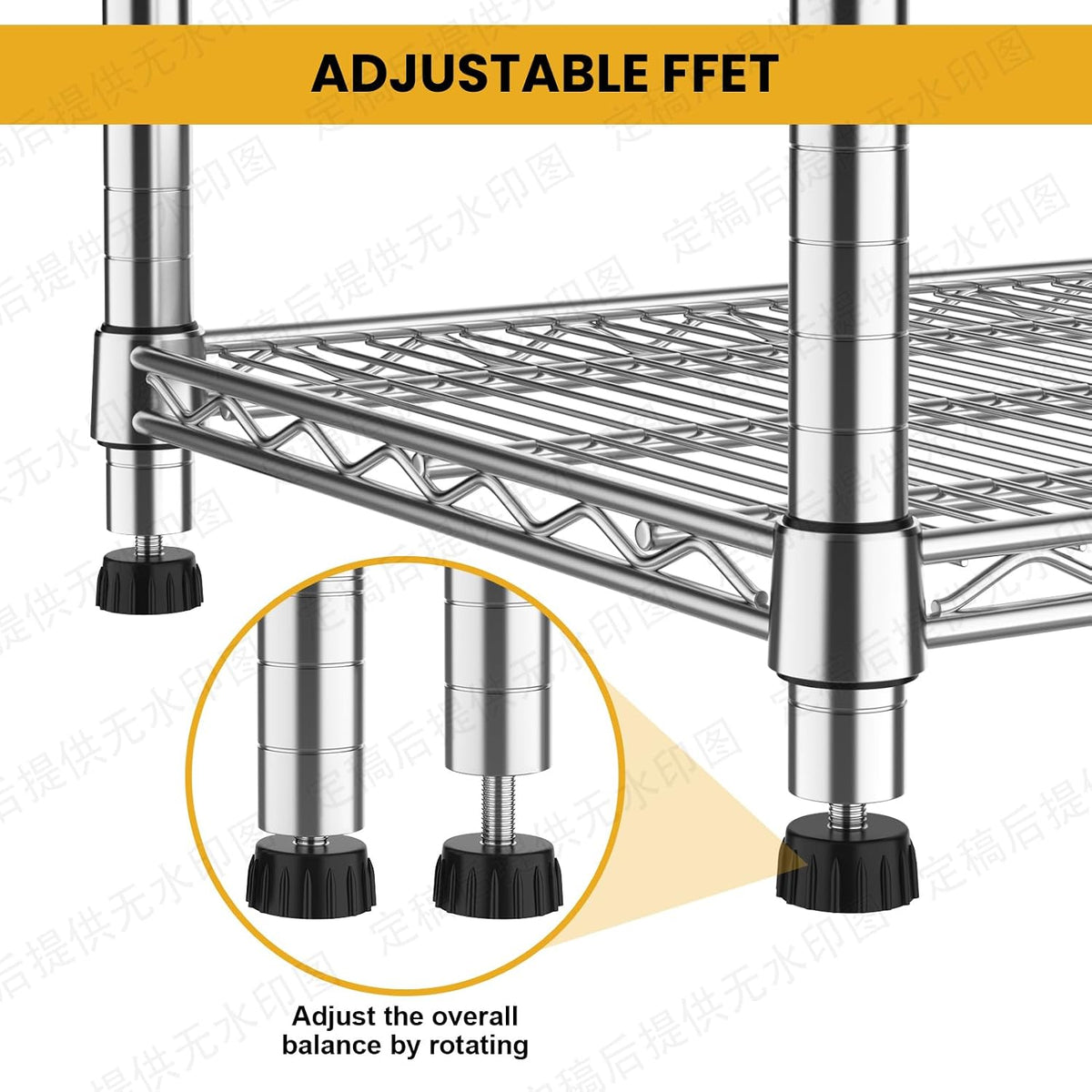 4- Shelf Heavy Duty Metal Wire Shelving Unit Adjustable Industrial Storage Rack Steel Commercial Grade Shelving Standing Shelf organize 2200LBS,for Laundry Bathroom Kitchen Closet 14"Dx24"Wx47"H