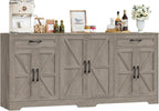BOTLOG 71” Large Kitchen Buffet Cabinet with Adjustable Shelves