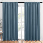 NICETOWN Living Room Curtains, Smoky Blue, 1 Pair, 70 x 84-inch, Home by NICETOWN