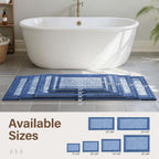 48x32 Large Bathroom Rugs Non Slip Washable, Soft Absorbent Bath Mat Blue