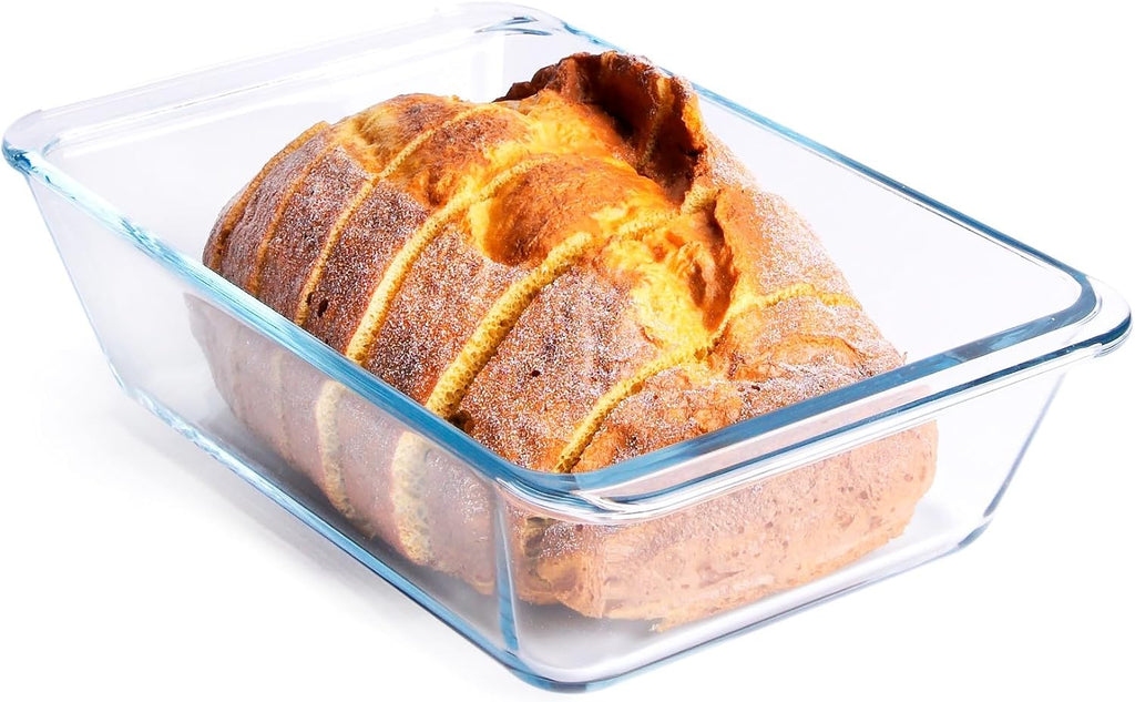 Deep Clear Glass Baking Dish, Rectangular Tempered Glass Baking Pan, The Largest casserole dish. -5.4 Liter