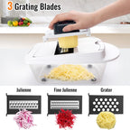 8-Blade Cook Tool & Gadget Sets, Egg Slicer Chopper Grater Set, White