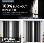 SimpleHome Black Ombre 100% Blackout Curtains - Image 2