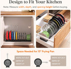 Lifewit Expandable Pot Lid & Pan Organizer for Cabinet with 11 Dividers
