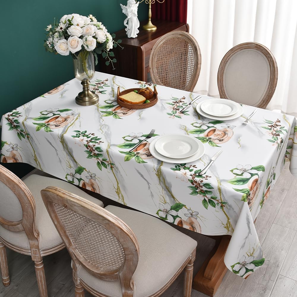 Zobesta Vinyl Tablecloth Rectangular 86x55 PVC Table Cloth Plastic Outdoor