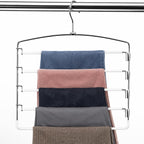 FeeraHozer Pants Hangers Non Slip 3 Pack Space Saving Hangers Multi-Layer Swing Arm Pants Hanger Stainless Steel Space Saver Hanger Closet Storage Organizer for Jeans Trouser Slacks Clothes (Black)