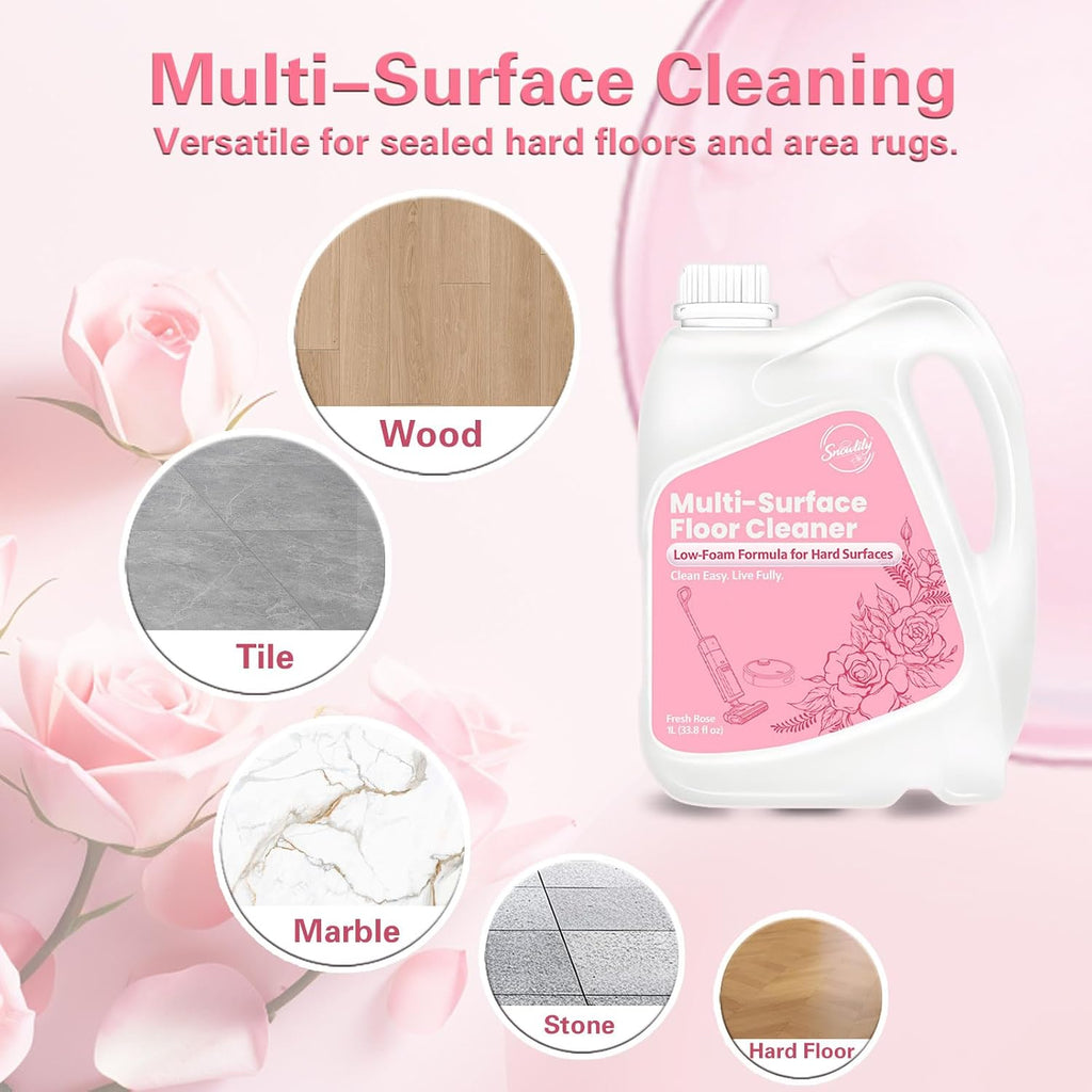 Snowlily Floor Cleaning Solution Compatible with Dreame 33.8 Fl Oz rose