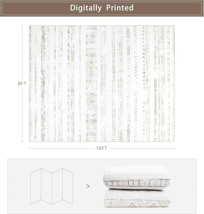 Moroccan Washable Rugs 8x10 Area Rugs - Image 2
