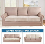 H.VERSAILTEX Velvet Stretch Couch Cushion Cover Plush Cushion Slipcover - Image 3