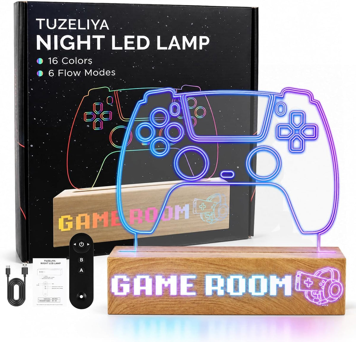 Game Room Decor LED Neon Sign, RGB Gaming Room Light for Desk Setup, 16 Colors 6 Dynamic Modes with Remote, Gamer Gifts for Men Teen Boys Kids, Cool Gaming Accessories for Bedroom Office Wall Decoration