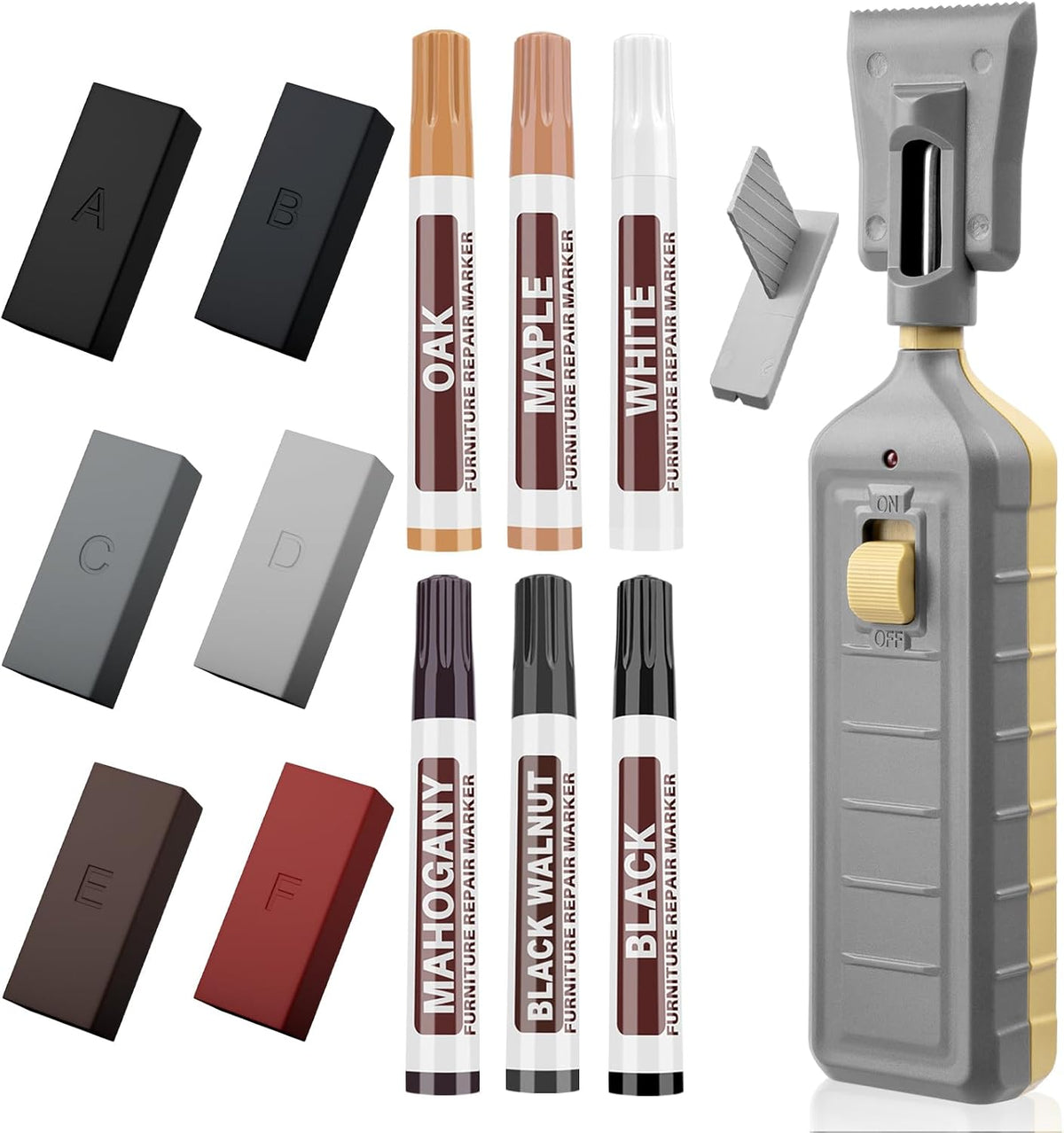Laminate Floor Repair Kit, 6PCS Vinyl Floor Wax with 6PCS Wood Touch Up Markers, Fix Scratches, Stains, Cracks, Holes