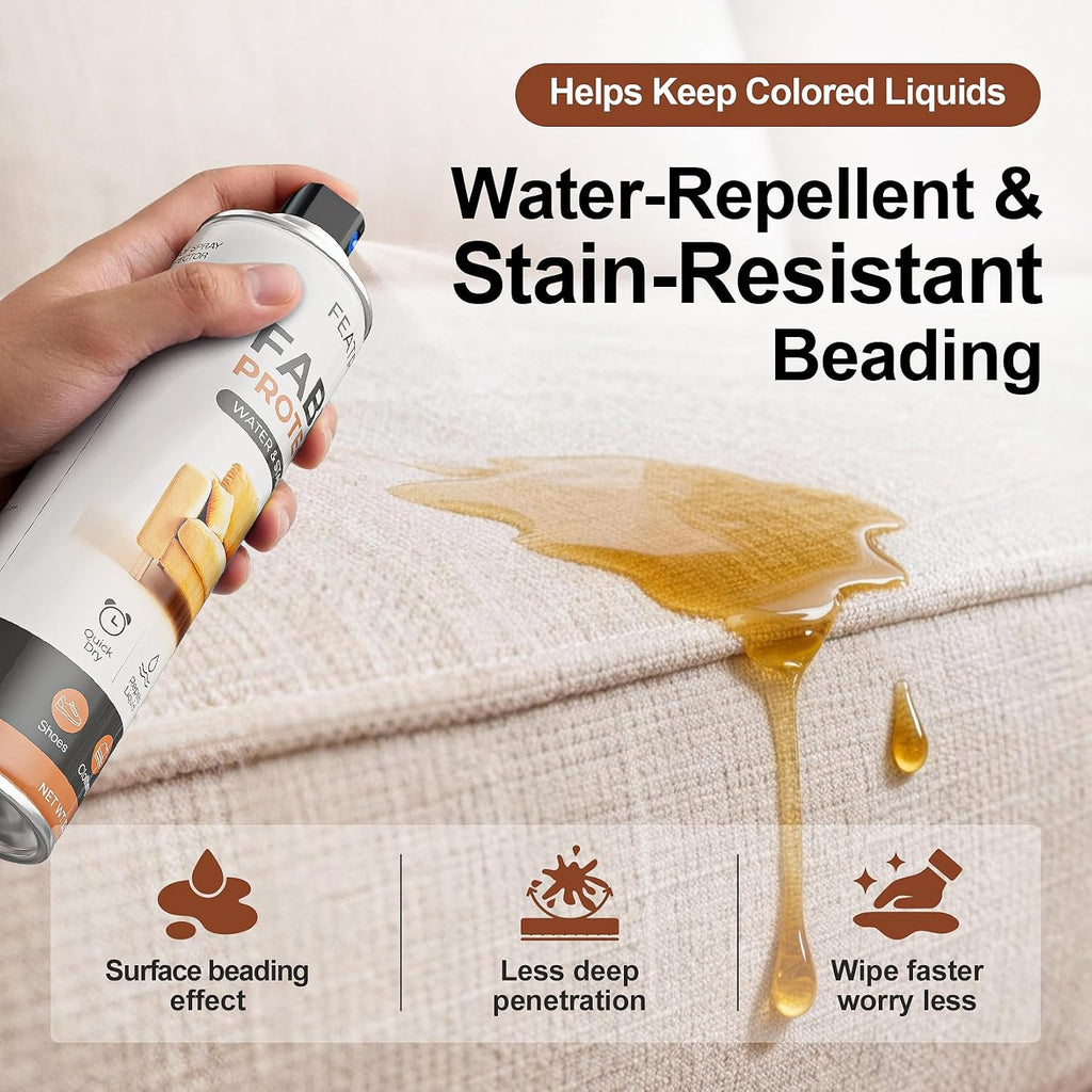 Waterproof Fabric Protector Spray: 12.8oz Water & Stain Repellent