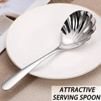 Large Serving Spoon,9" Serveware Spoons Set,Stainless Steel Catering Serving Utensils for Party Buffet Dinner Banquet Cooking Kitchen Basics,Dishwasher Safe(Silver)