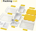 COMIX 3-Tier Paper Organizer Letter Tray, File Organizer for Desk, Yellow