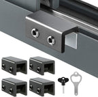 Window Locks, 4 Sets Sliding Security Window Lock with Key for Vertical & Horizontal Sliding Windows & Sliding Doors, Adjustable Window Locks Security Window Stoppers for Patio Bedroom Home and Office