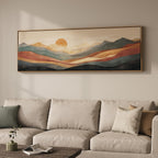 Large Framed Colorful 3D Wood Mountain Wall Art for Bedroom, 1 Piece