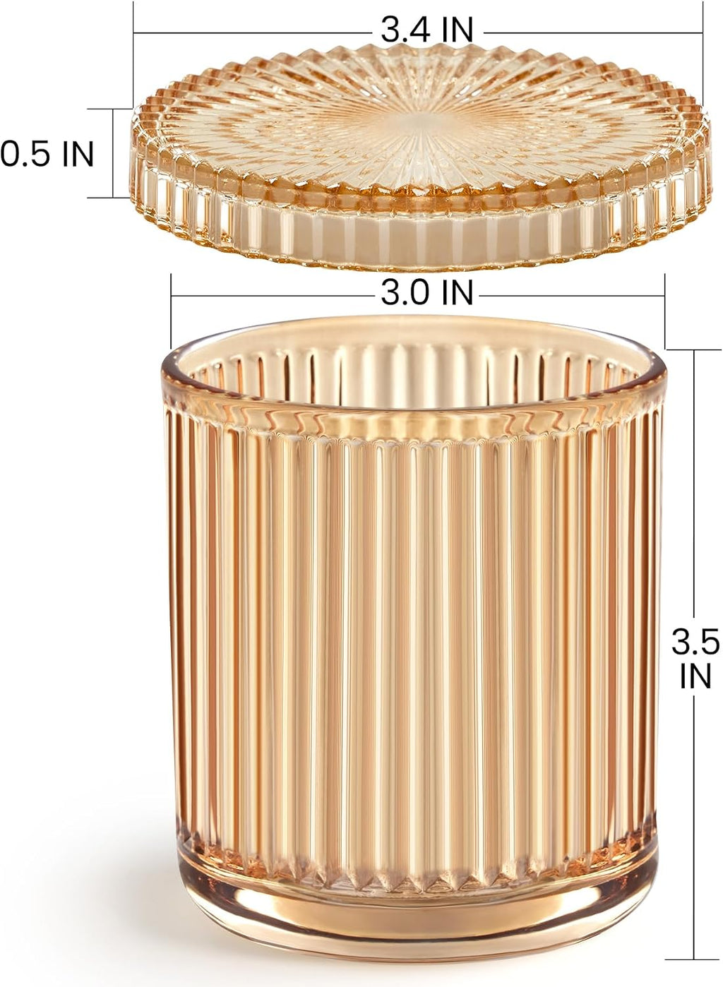 Amber Thick Glass Bathroom Qtip Holder, 2 Pack
