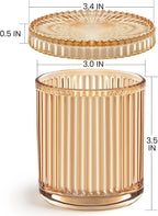 Amber Thick Glass Bathroom Qtip Holder, 2 Pack