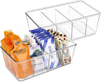 Pantry Organization and Storage Bins with Dividers Kitchen Organizer 2 Pack