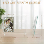 Wedding Gifts for Couples 2026, Engagement Anniversary Mr and Mrs Presents for Newlyweds, Bridal Shower Gift for Bride to be, Personalized Glass Picture Frame 4x6 for His and Her